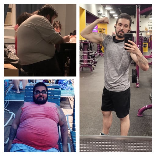 5 feet 8 Male Before and After 150 lbs Fat Loss 330 lbs to 180 lbs