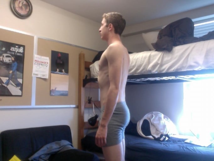 A picture of a 6'4" male showing a snapshot of 175 pounds at a height of 6'4