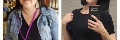 4'10 Female 88 lbs Fat Loss Before and After 208 lbs to 120 lbs