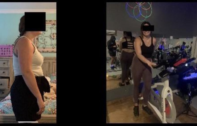 5'6 Female Before and After 30 lbs Weight Loss 185 lbs to 155 lbs