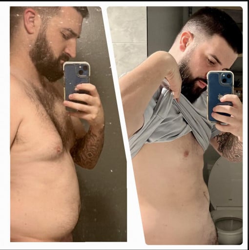 6 feet 1 Male Progress Pics of 31 lbs Weight Loss 230 lbs to 199 lbs