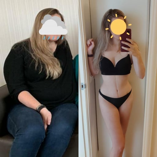 5'7 Female Progress Pics of 120 lbs Weight Loss 270 lbs to 150 lbs