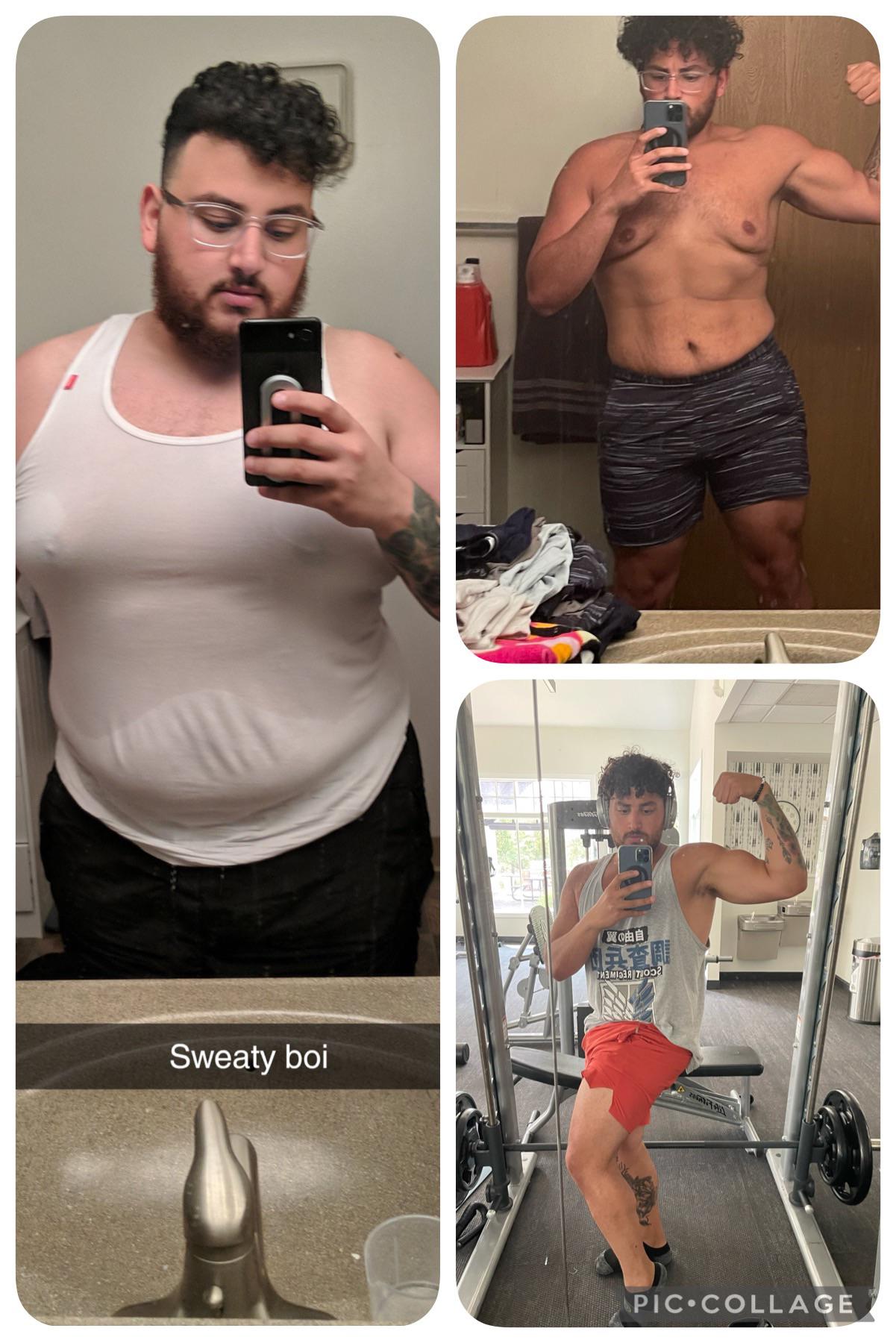 5'7 Male Before and After 89 lbs Weight Loss 310 lbs to 221 lbs