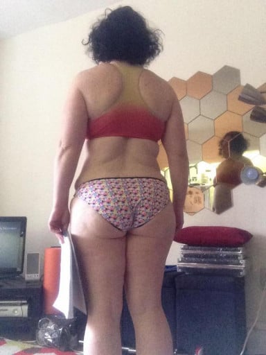 A picture of a 5'3" female showing a snapshot of 180 pounds at a height of 5'3
