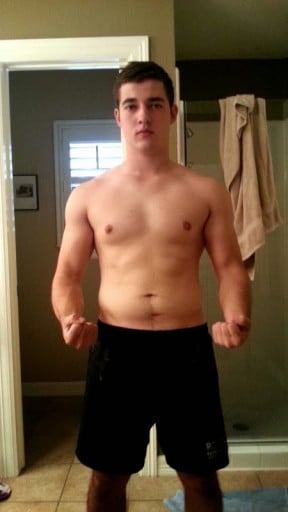 A photo of a 5'11" man showing a weight loss from 185 pounds to 165 pounds. A respectable loss of 20 pounds.