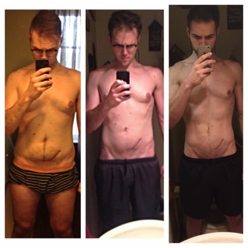 6 foot 5 Male Progress Pics of 32 lbs Fat Loss 250 lbs to 218 lbs