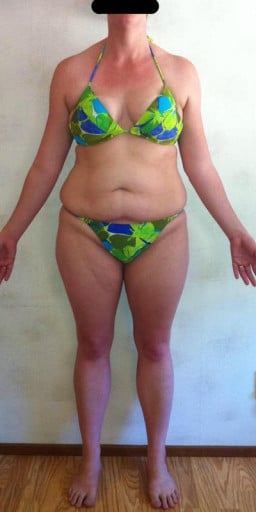 A photo of a 5'9" woman showing a snapshot of 192 pounds at a height of 5'9