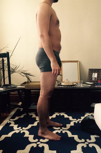 A picture of a 5'7" male showing a snapshot of 175 pounds at a height of 5'7