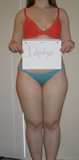 A picture of a 5'4" female showing a snapshot of 160 pounds at a height of 5'4