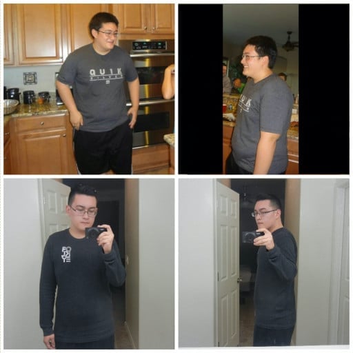 88 lbs Weight Loss Before and After 6 foot Male 309 lbs to 221 lbs