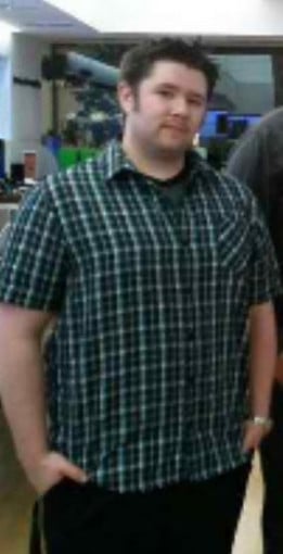 A picture of a 5'8" male showing a weight loss from 235 pounds to 179 pounds. A net loss of 56 pounds.