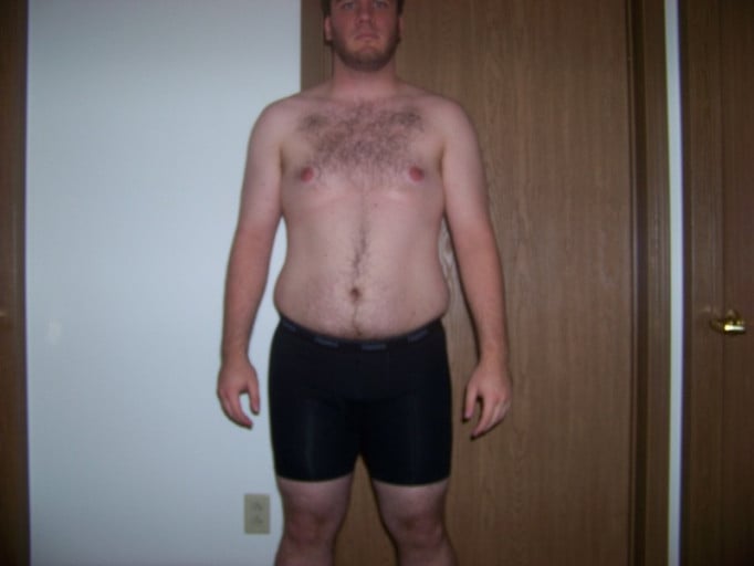 A picture of a 6'0" male showing a snapshot of 245 pounds at a height of 6'0