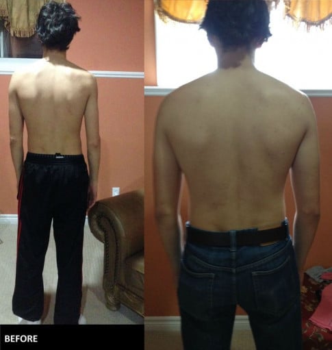 35 lbs Weight Gain 5 foot 11 Male 125 lbs to 160 lbs