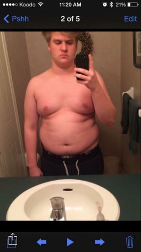 A before and after photo of a 5'10" male showing a weight cut from 230 pounds to 179 pounds. A total loss of 51 pounds.