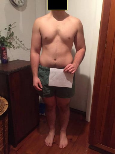 A photo of a 5'10" man showing a snapshot of 182 pounds at a height of 5'10