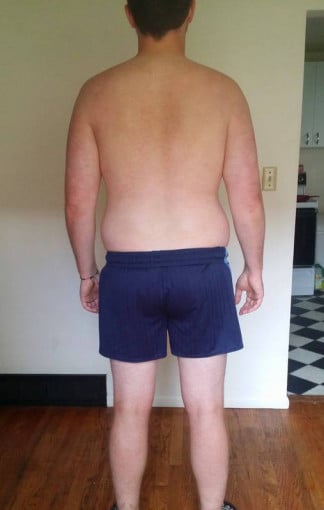A picture of a 6'1" male showing a snapshot of 228 pounds at a height of 6'1