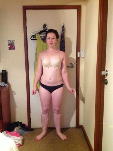 A picture of a 5'5" female showing a snapshot of 158 pounds at a height of 5'5