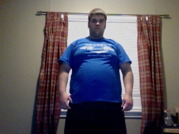 A progress pic of a 5'6" man showing a weight cut from 280 pounds to 210 pounds. A respectable loss of 70 pounds.