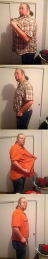 A progress pic of a 6'2" man showing a weight loss from 345 pounds to 260 pounds. A respectable loss of 85 pounds.