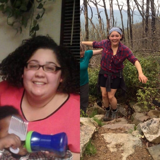 F/25/5'5" [245lbs>165lbs=80lbs] Hit a huge goal. After losing 80lbs & a meniscus (weight related injury) I backpacked 30mi of the Appalachian Trail. I'm so sore but I've already begun planning my next 60mi hike & 30lb weight loss. W/O your inspiration I'm not sure I would've made it this far.
