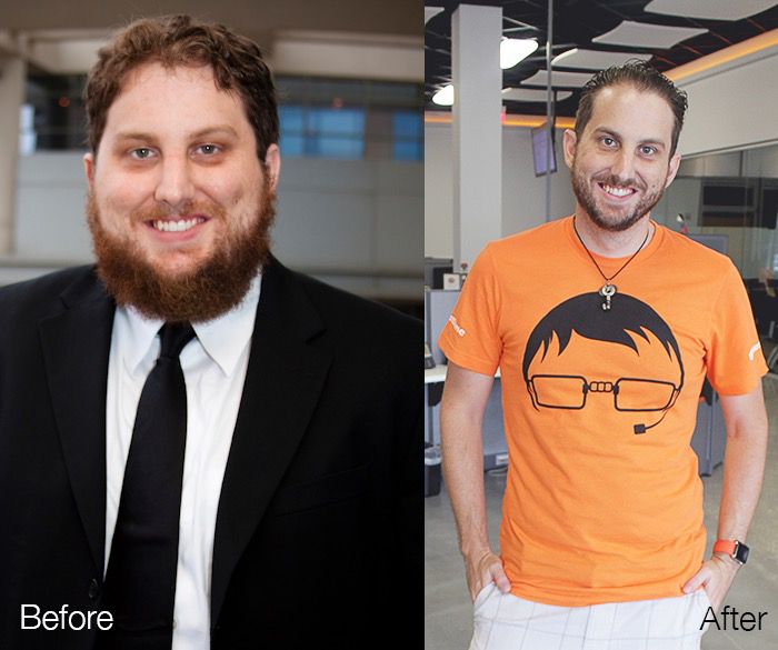 Before and After 124 lbs Weight Loss 6'1 Male 274 lbs to 150 lbs