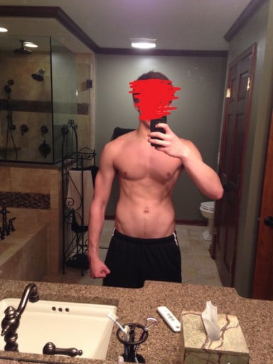 A progress pic of a 5'10" man showing a muscle gain from 139 pounds to 165 pounds. A total gain of 26 pounds.