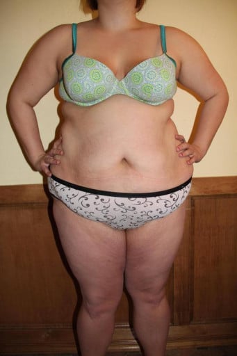 A picture of a 5'7" female showing a snapshot of 246 pounds at a height of 5'7