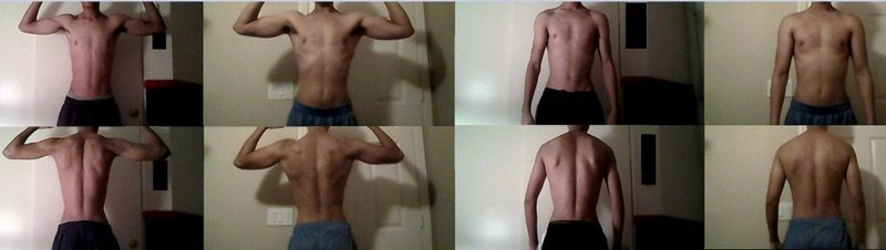 Progress Pics of 25 lbs Weight Gain 6'2 Male 130 lbs to 155 lbs