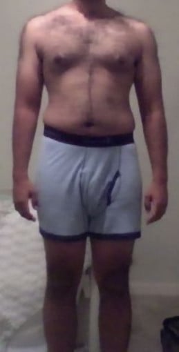 A picture of a 5'6" male showing a snapshot of 158 pounds at a height of 5'6
