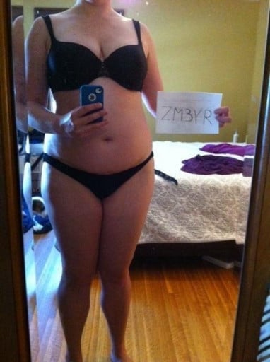 A photo of a 5'11" woman showing a snapshot of 220 pounds at a height of 5'11