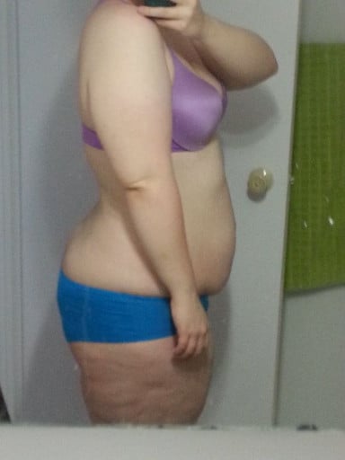 A progress pic of a 5'7" woman showing a weight gain from 160 pounds to 170 pounds. A total gain of 10 pounds.