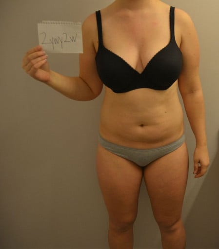 A picture of a 5'7" female showing a snapshot of 170 pounds at a height of 5'7