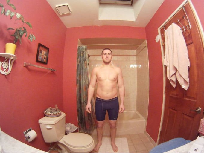 A picture of a 5'9" male showing a snapshot of 168 pounds at a height of 5'9
