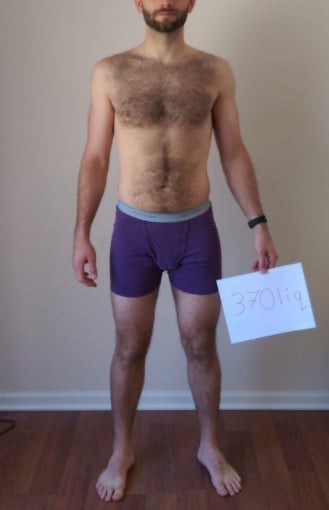 A picture of a 5'10" male showing a snapshot of 163 pounds at a height of 5'10