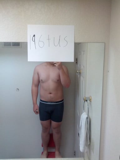 A picture of a 5'10" male showing a snapshot of 212 pounds at a height of 5'10