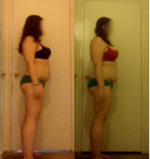 A picture of a 5'6" female showing a snapshot of 180 pounds at a height of 5'6