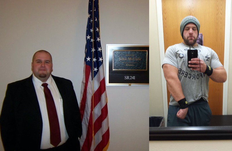 Before and After 110 lbs Weight Loss 5 foot 8 Male 300 lbs to 190 lbs