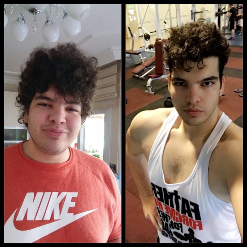 6 foot 7 Male Before and After 98 lbs Fat Loss 359 lbs to 261 lbs