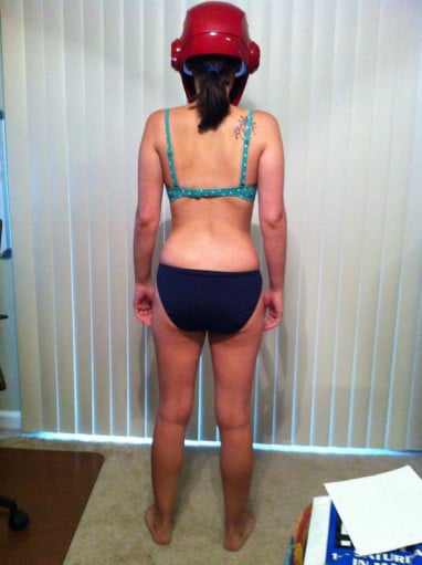 A picture of a 5'4" female showing a snapshot of 111 pounds at a height of 5'4