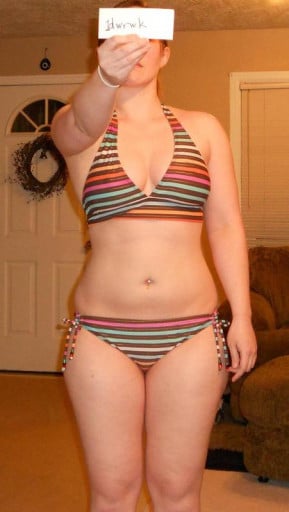A photo of a 5'6" woman showing a snapshot of 180 pounds at a height of 5'6