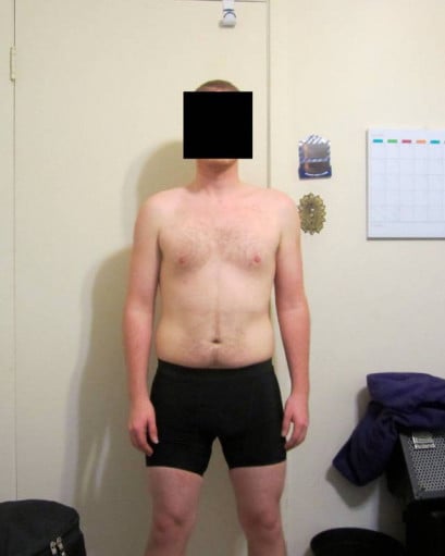 A photo of a 5'6" man showing a snapshot of 148 pounds at a height of 5'6