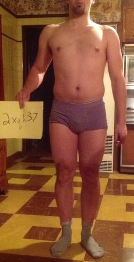 A photo of a 5'9" man showing a snapshot of 167 pounds at a height of 5'9