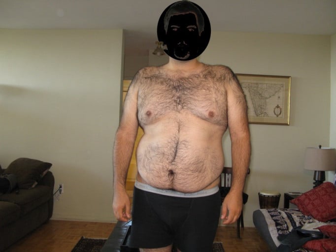 A before and after photo of a 6'1" male showing a snapshot of 260 pounds at a height of 6'1