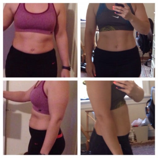 27/f/5'2 [144>140] 5 months not much weight loss but I can tell in my stomach