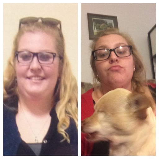 Before and After 106 lbs Weight Loss 5 foot 8 Female 356 lbs to 250 lbs