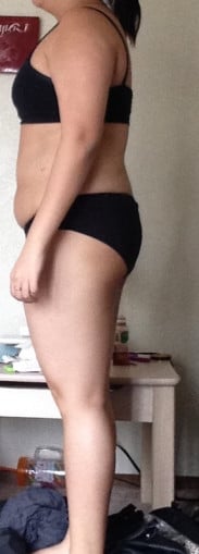 A progress pic of a 5'5" woman showing a snapshot of 174 pounds at a height of 5'5