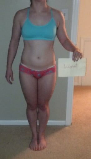 A photo of a 5'3" woman showing a snapshot of 130 pounds at a height of 5'3