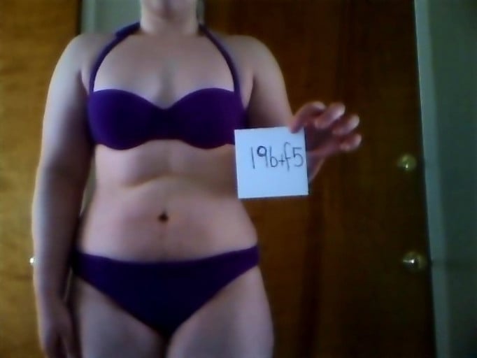 A picture of a 5'8" female showing a snapshot of 200 pounds at a height of 5'8