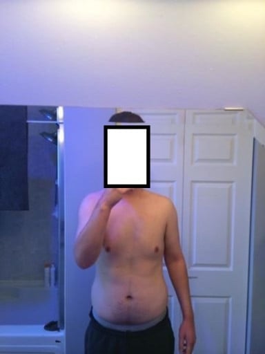 A picture of a 6'1" male showing a weight cut from 206 pounds to 192 pounds. A net loss of 14 pounds.