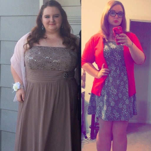 5 foot 7 Female 87 lbs Fat Loss Before and After 299 lbs to 212 lbs